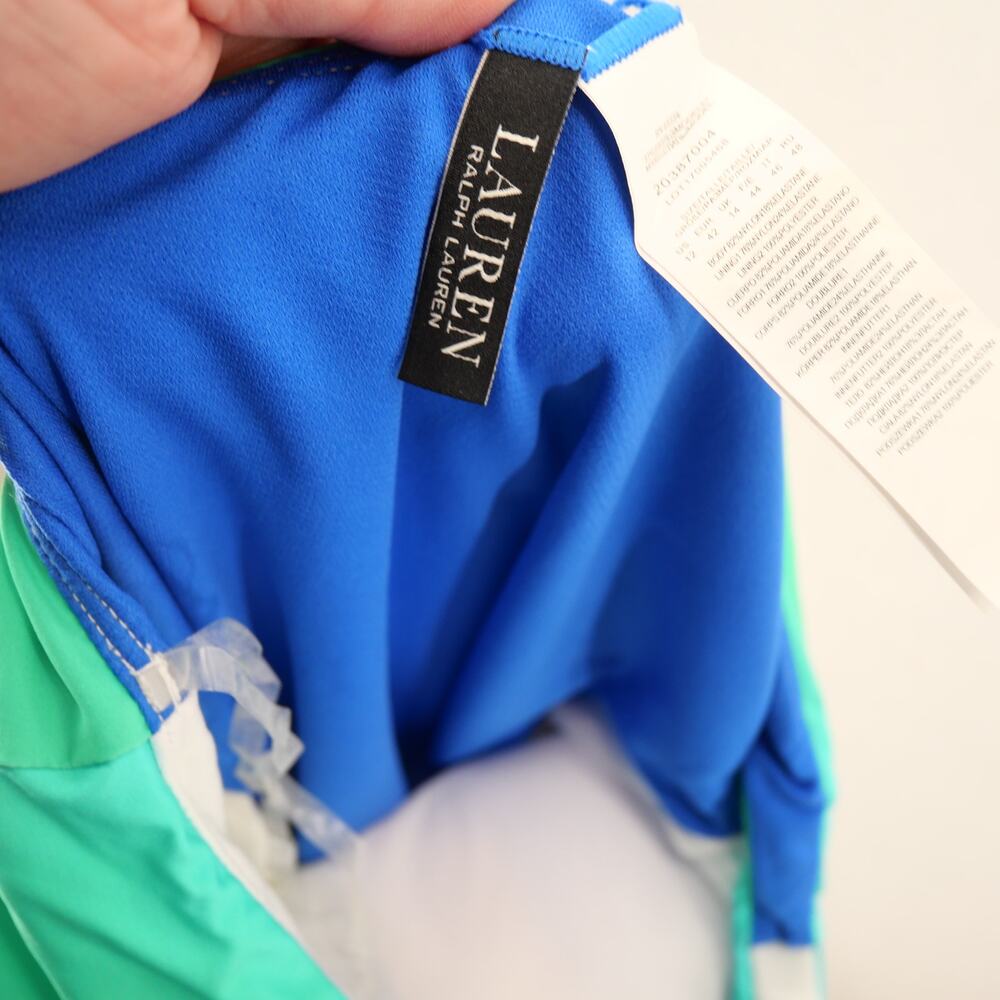 NEW Ralph Lauren Women's 12 Cabana Ombre One Shoulder One-Piece Swim Suit - Picture 8 of 10